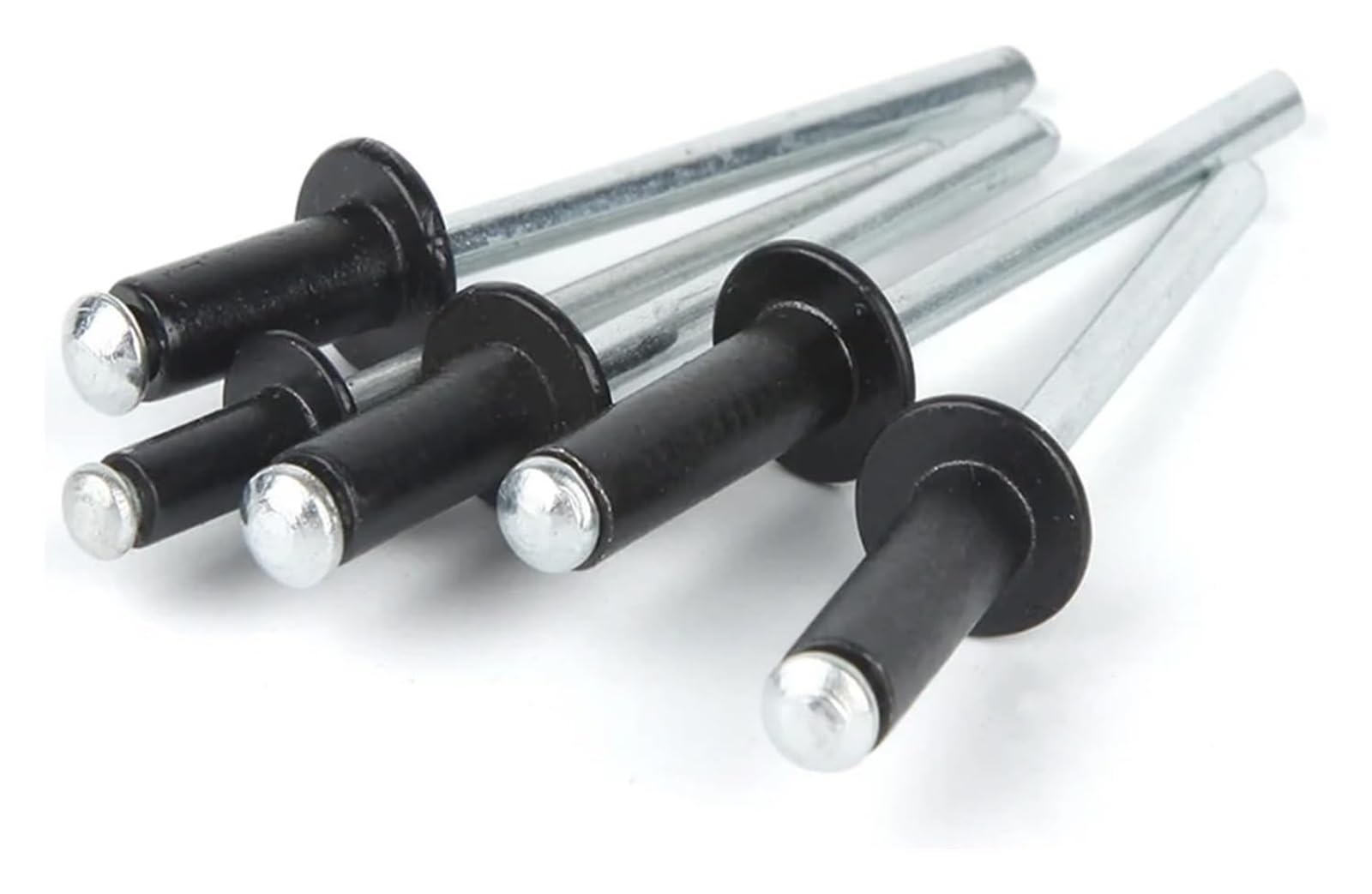 Rvets M2.4 M2.8 M3 M3.2 M4 M5 M6 Galvanoplastie Aluminium Noir Tête Ronde Rivet Tirer Ancre Tige en Acier Aveugle Mandrin Ancre D'échappement(10mm,M2.4 (100Pcs))