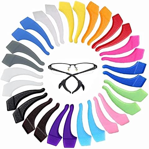 MOLDERP Glasses Ear Grip - 15 pairs Kids and Adults Sport Eyeglass Strap Holder, Eyewear Retainer, Silicone Anti Slip Holder For Glasses, Eyeglass Temple Tip (Multicolored1) Cover
