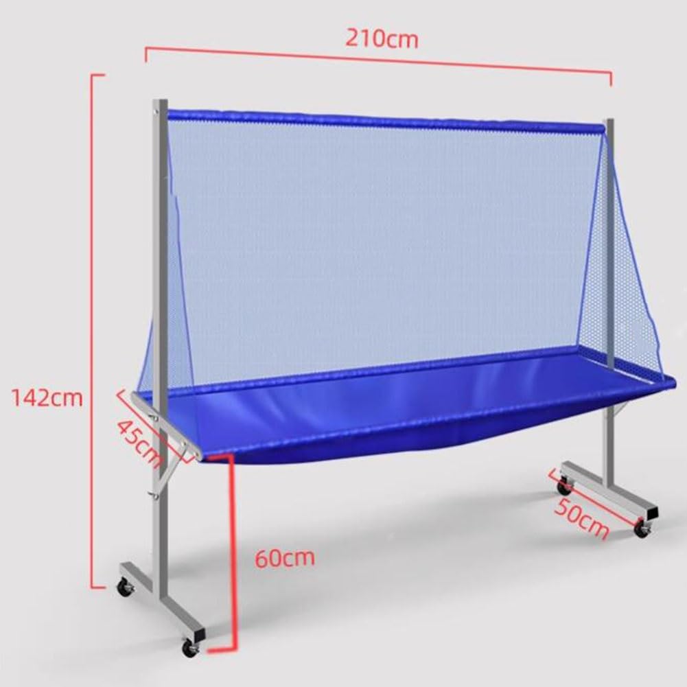 Tischtennisnetze, bewegliches Ping-Pong-Übungsnetz, Multiball-Rack-Netze für Multiball-Übungen oder Roboter-Aufschlagwerfer-Übungen, Freizeit-A,Blue-b-210x50x142cm