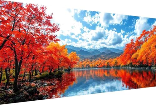 Peinture numéro adulte et enfant pour décorer le salon avec un grand paysage d'arbre