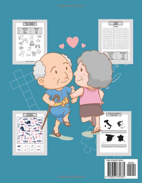 Memory game books for smart seniors with Brain Exercises: Easy Puzzle Activity Book, Relaxing Memory Activities: Large Print, Funny Brain Exercises to ... Easy Brain Puzzle, for men and women image 3
