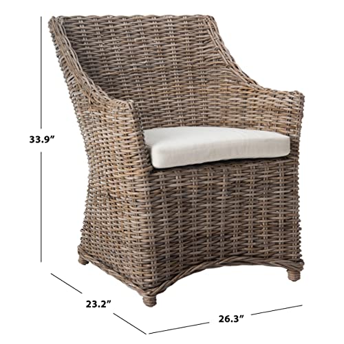 Safavieh Home Collection Ventura Brown And White Washed Arm Chair #TOP1