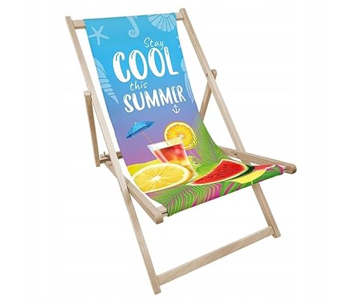 AllBags® Espreguiçadeira dobrável de madeira, cadeira de praia, varanda, cadeira de jardim (a bebida permanece fresca neste verão)