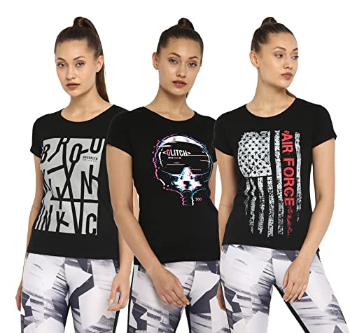 Image of Ap'pulse Women's Printed Short Sleeve Sport Tshirt Combo Pack