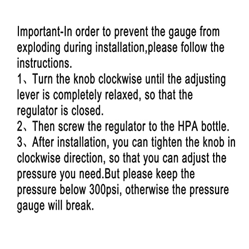 Sanoolir Paintball Slp Tank Pressure Regulator And Valve Guage Adapter Or Pcp Airsoft Hpa/Co2With 40'' Hose Large Bore Line Kit 0-300Psi #TOP7