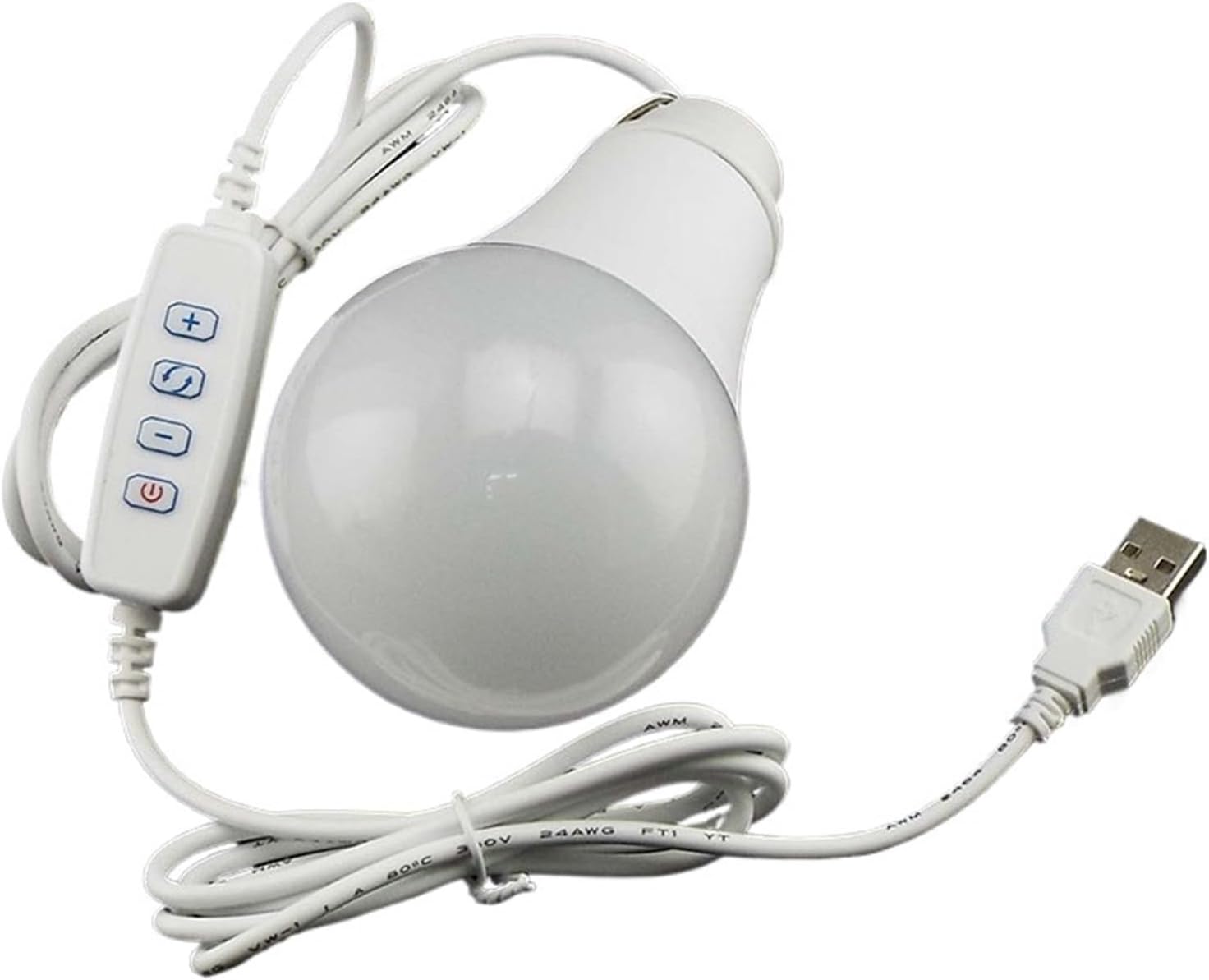 USB LED Bulb Lights Reading Night Lamps Portable Outdoor Camping Home Energy Saving 5V Bulbs Dimming Light Ball Bulb c1(USB Bulb White)