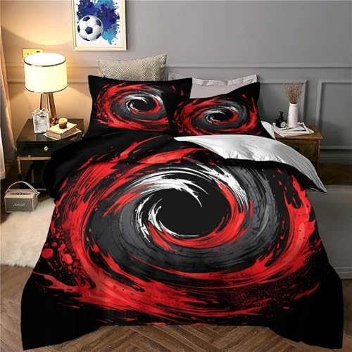 Housse de couette 3D microfibres RedSwirl parure 135x200cm