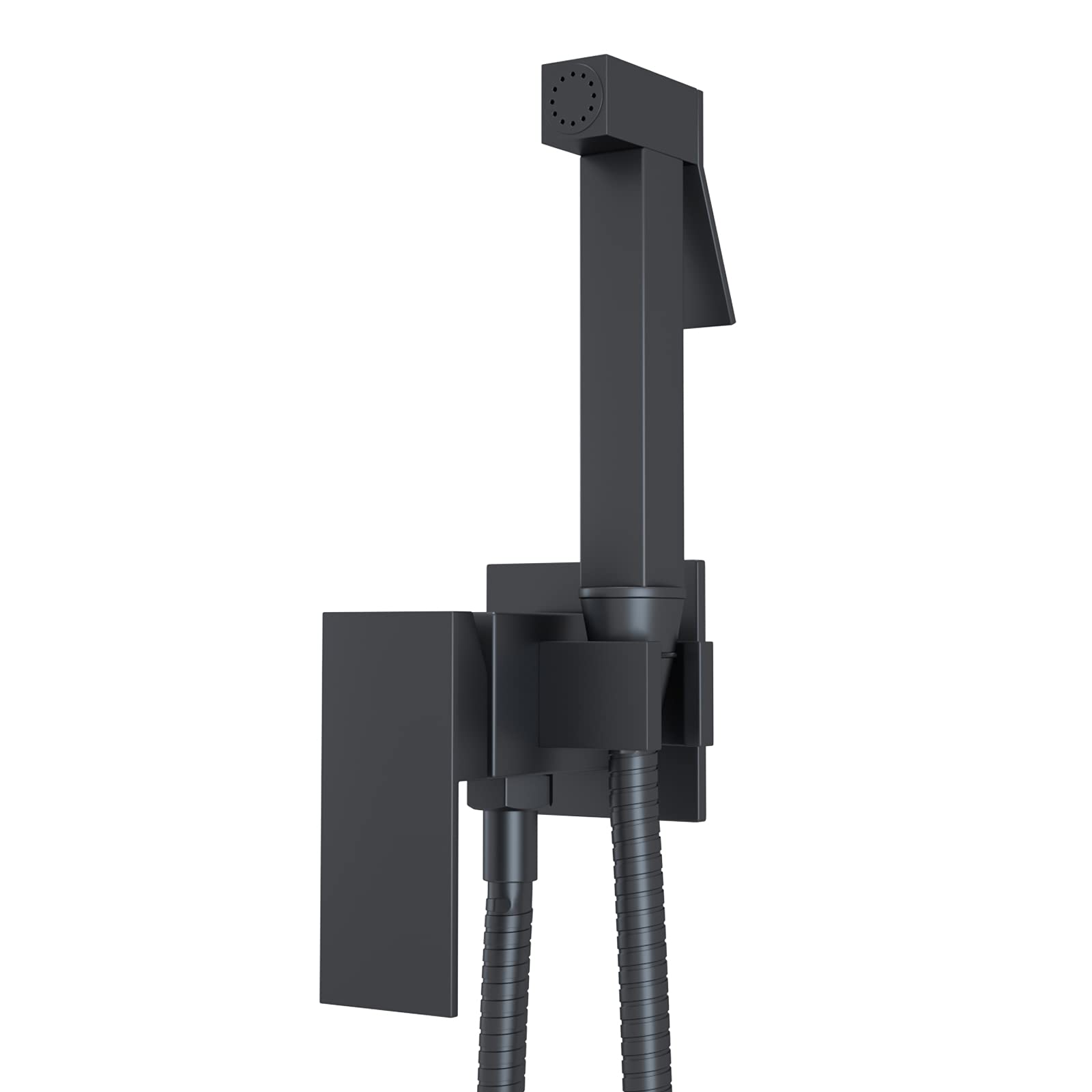 Pulverizador de Bidé para Inodoro, Portatil para Kit Ducha de Lavabo Bidet con Manguera WC,Multifunción Pulverizador,Monomando Agua Fría y Caliente,Negro