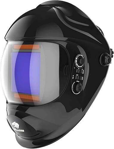 TEKWARE Casco de soldadura de oscurecimiento automático con energía solar de visión grande, 4 sensores de arco amplio rango de sombra 45-99-13