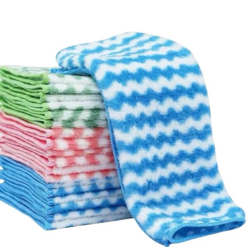 Paquete de 20 Paños de limpieza microfibra 25x25 cm ideal para hogar, oficina, cocina, cristales y automóviles Trapos Alta absorción, quita polvo reutilizable ,bayetas secado rápido,extra absorbente.