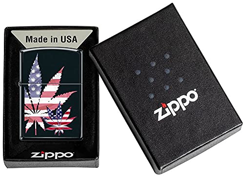 Encendedor Zippo Negro Mate USA Leaf miniatura 2