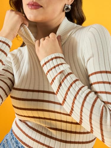 Image of 98 Degree Women Pure Cotton Turtle Neck Sweater Has A Full Sleeve & Straight Hem-AW25AZG1157-BLACK