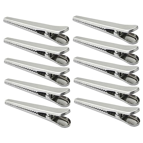Housoutil Convenient Sealing Clamps Food Bag Clips Stainless Clamp for Freshness