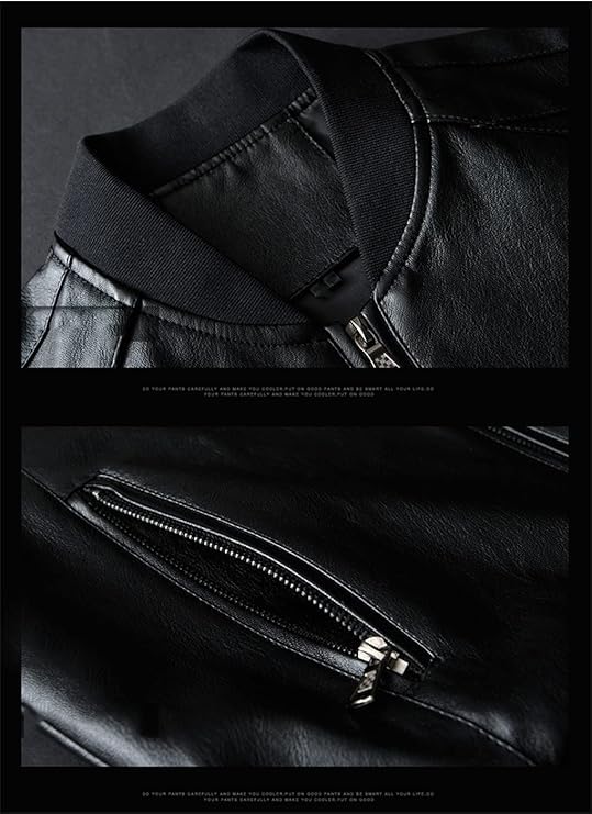 Maiyifu-GJ Men's Casual Zip Up Slim Bomber Faux Leather Jacket Motorcycle Biker Jackets Fashion Leather Jackets Coat4