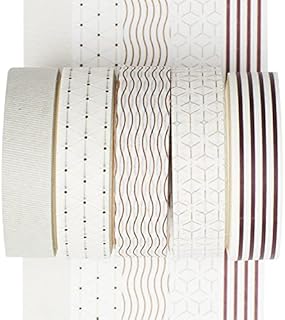 YUBX 5 Rolls Washi Tape Set Creative Basic Skinny Decorative Tapes for Arts, DIY Crafts, Bullet Journals, Planners, Scrapbooking, Wrapping (Line)