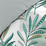 Douceur d'Intérieur, Parure de Lit 3 Pièces Louna (240x220 cm) Vert, Microfibre Imprimée