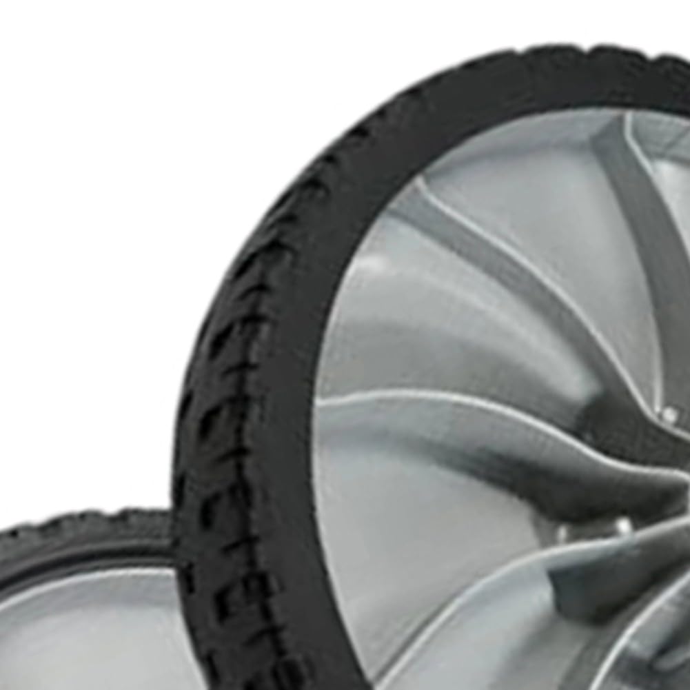Ruota posteriore di ricambio in plastica da 11 x 1,75 pollici per tosaerba manuale compatibile con numero di parte 490-325-0023 e 634-04625, mozzo da 1/2", colore nero, per pneumatici