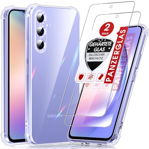 LeYi für Samsung Galaxy A54-5G Hülle mit 2 Stück Schutzfolie-Transparent – Ansicht 1
