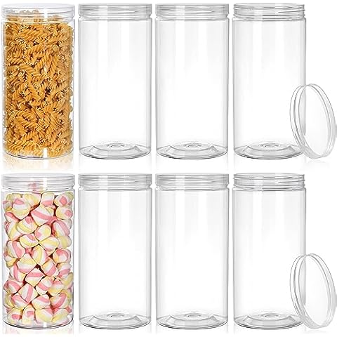 Pumtus 8 Pack Clear Plastic Jars Cover