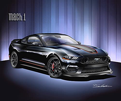 2022 Mustang Mach 1  Shadow Black  Fine Art Print By Danny Whitfield  Size 20 in X 24 in disponible en Yaxa Peru
