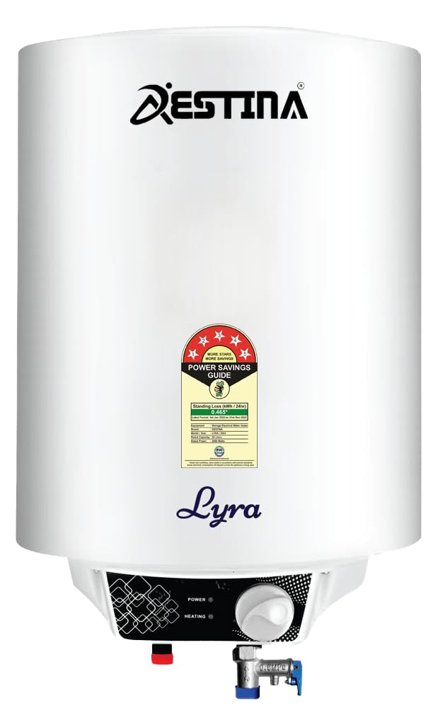 Destina – Lyra 25L Glasslined Water Heater Geyser – Fast Heating, 5-Star Rated, Durable Glassline Tank, Energy Efficient, Advanced Safety Features for Home Use, Long-lasting Performance Destina – Lyra 25L Glasslined Water Heater Geyser – Fast Heating, 5-Star Rated, Durable Glassline Tank, Energy Efficient, Advanced Safety Features for Home Use, Long-lasting Performance