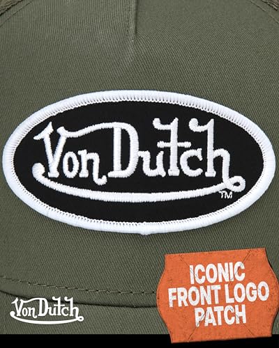 Image of Von Dutch Unisex Trucker Hat - Retro Classic Solid Color Mesh Back Snapback Baseball Cap for Men & Women.