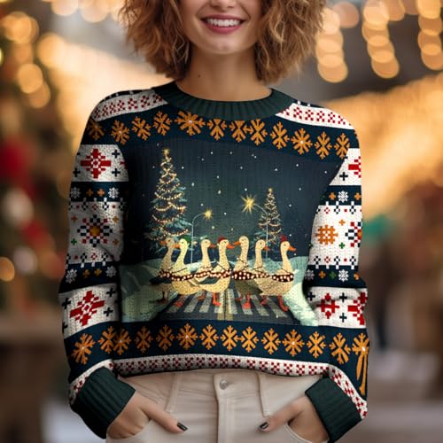 Sports Ugly Christmas Sweatshirt for Women, 3D Santa Sweater Mens Funny Xmas Shirts (HN-SW07)3
