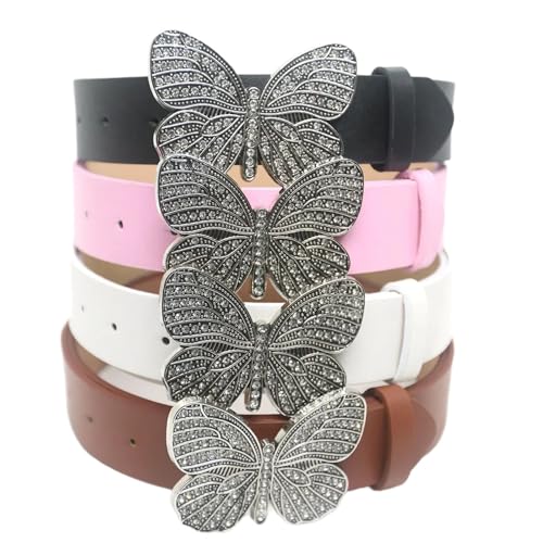 Girls PU Belt With Butterfly Buckle Waist Belt Fashion Enthusiasts Belt Coat Dress Female Wide Formal Waistband3