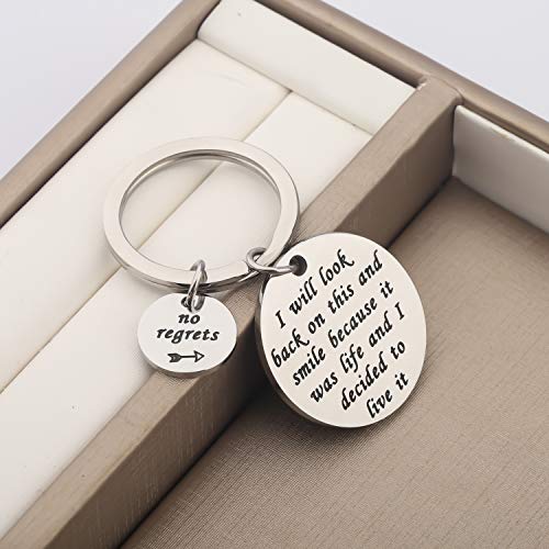 CENWA Divorce Gift Break Up Gift Inspirational Recovery Keychain I Will Look Back On This and Smile New Me Gift4