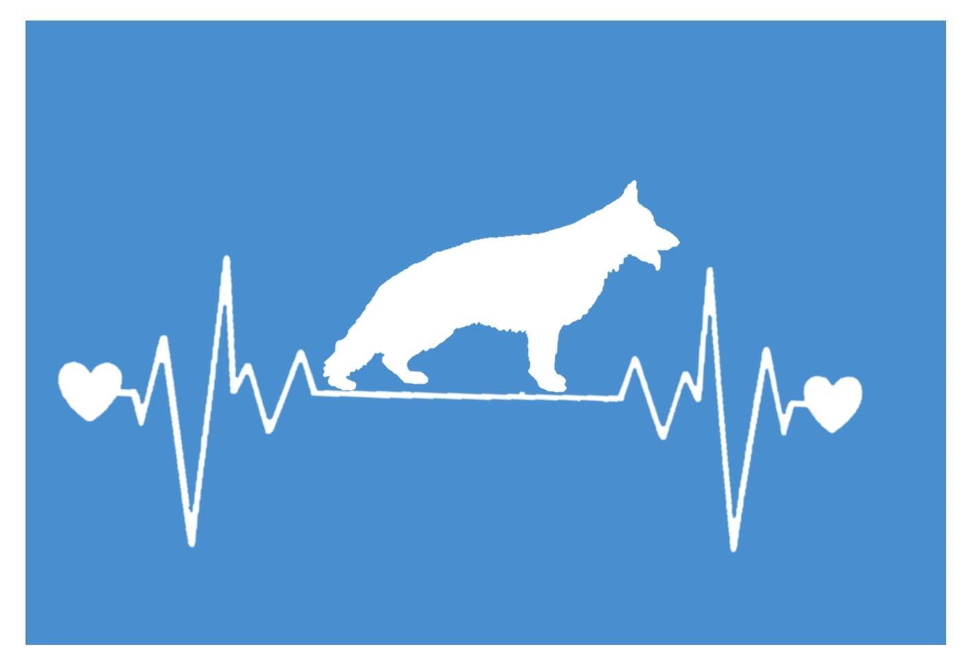 EZ-STIK German Shepherd Heartbeat lifelineI216 8" Wide Sticker Decal GSD schutzhund