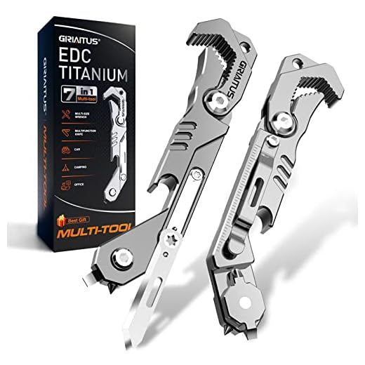 7 in 1 Multitool Camping Accessories, with Wrench, Folding Knife, Screwdriver, Bottle Opene, Ruler, Urgent Car Window Breaker and Seatbelt Cutter, EDC Pocket Multi Tool for Outdoor, Gifts for Men