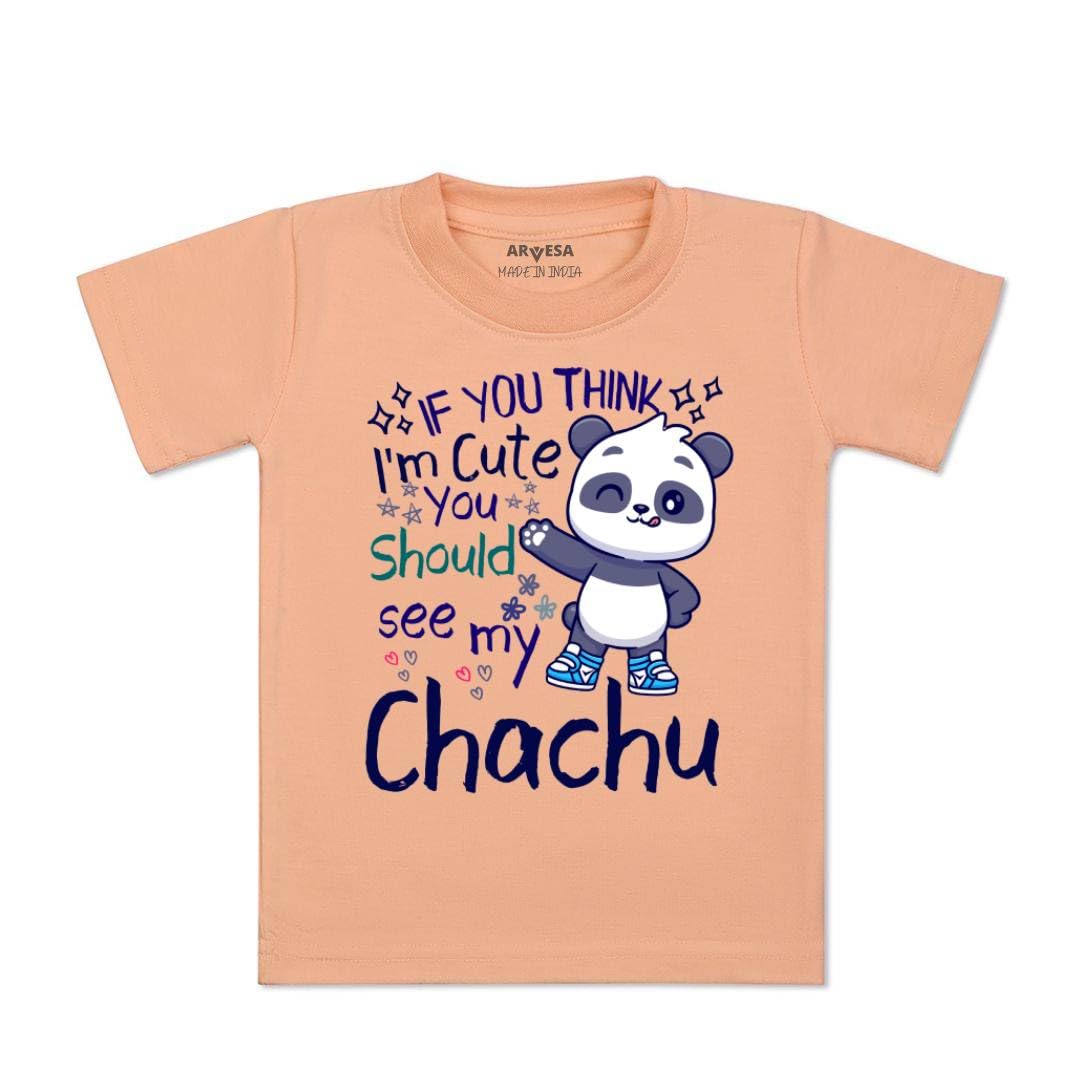 I'm Cute See My Chachu TS-1175 Chachu Baby Tshirt for Kids Boys & Girls Half Sleeves Round Neck Clothes Tshirt for Kids Boys 1 Months to 6 Years Dress
