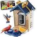 Smart Bird Feeder with Camera-Squirrel Proof & Weatherproof Outdoor Bird Watching Feeder with 2K HD AI Bird Identification for Garden & Backyard