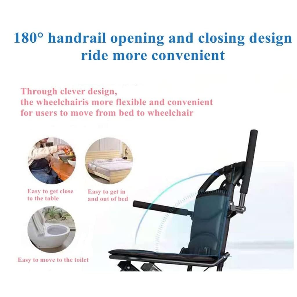 Silla de ruedas plegable ultraligera, silla de transporte portátil para viajes y uso doméstico, ayuda de movilidad compacta de peso pluma