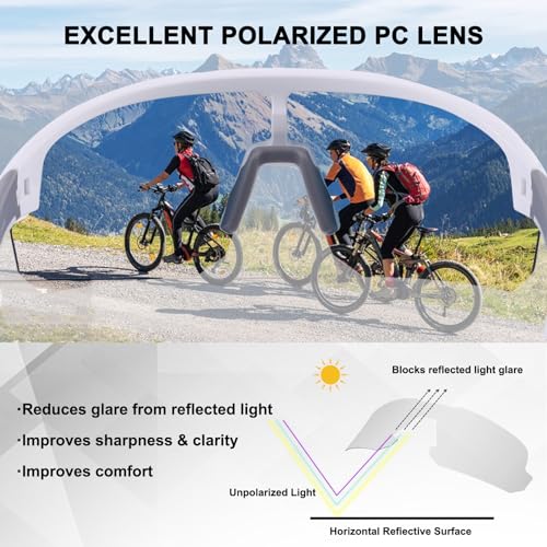 Image of BangLong Polarized Sports Sunglasses for Men Women UV400 Protection | TAC HD Lens, RX Insert Included, Lightweight Wrap-Around Design for Running Cycling Baseball Hiking