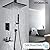 RTOBWEYE 12 Inch Shower Faucet Set, Rainfall Shower System with High Pressure Handheld Shower Head, Bathroom Mixer Shower Set Ceiling Mounted Rough-in Valve and Trim Kit, Matte Black, with Tub Spout