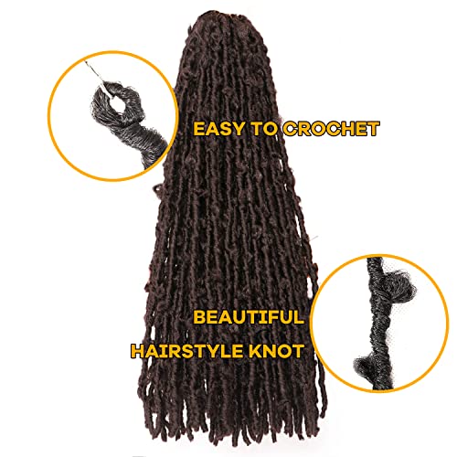 Butterfly Locs Crochet Hair 6 Packs Long Faux Locs Crochet Braids Pre looped Distressed Locs Soft Locs Crochet Dreadlocks Synthetic Hair Extensions (4# - Image 3