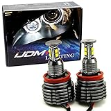 iJDMTOY 360? H8 LED Angel Eye Ring Marker Bulbs Compatible With BMW 1 3 5 Series Z4 X5 X6, Powered by 80W XB-R5 High Power CREE LED Lights