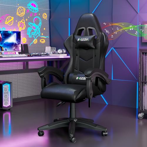 bigzzia Chaise Gaming avec Haut-Parleur Bluetooth, Fauteuil d'ordinateur avec Soutien Lombaire,...