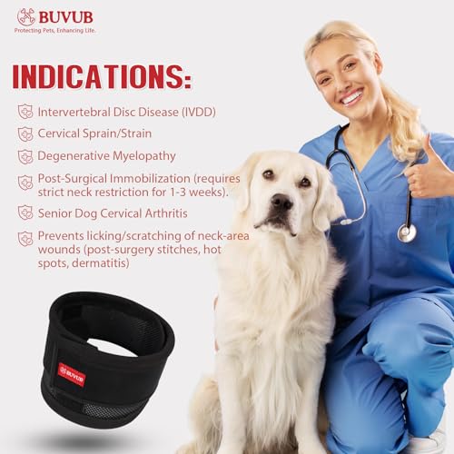 BUVUB Adjustable Dog Neck Brace for Neck Pain & Injury Relief - Soft & Comfortable Support Collar for Dogs for Recovery After Surgery or Injury(Small) by BUVUB - Image 5
