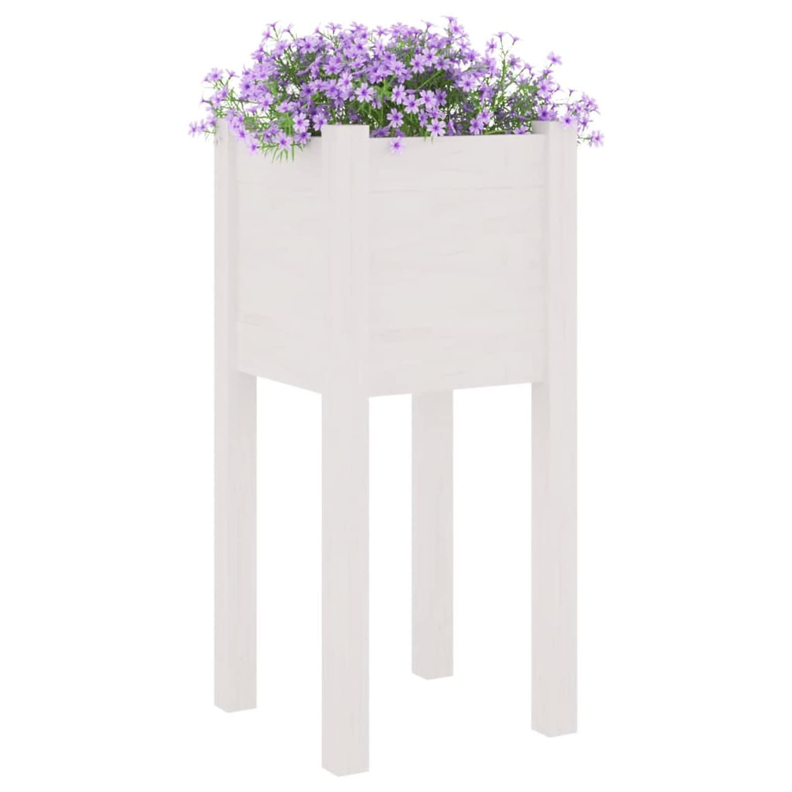 Jardineras 2 uds, Huerto Urbano Terraza, Huerto En Casa, Tierra Huerto Urbano, Huerto Vertical, Mesa De Cultivo, Madera Maciza de Pino Blanco 31x31x70 cm