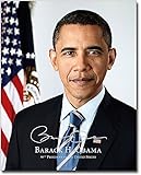 President Barack Obama Official Presidential Portrait with Silver Signature 8x10 Photograph Photo Print