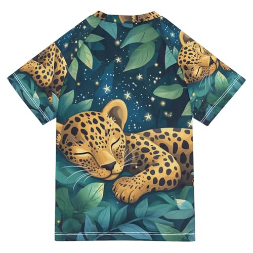 Kids Swimsuit Leopard Sleep Nature Night Sunscreen T-Shirts Swimwear Sets UPF 50+2