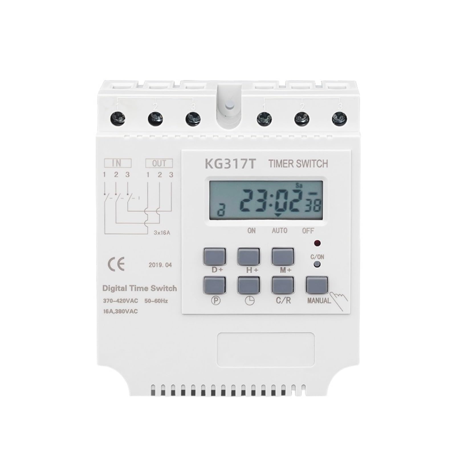 Interruptor Temporizador 380V 415V, Temporizador trifásico, Interruptor horario Digital programable semanal de 7 días