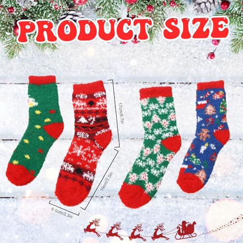 Geyoga 30 Pairs Christmas Fuzzy Cotton Socks Bulk for Women Cozy Fluffy Winter Warm Slipper Xmas Holiday Gifts for Adult Men2