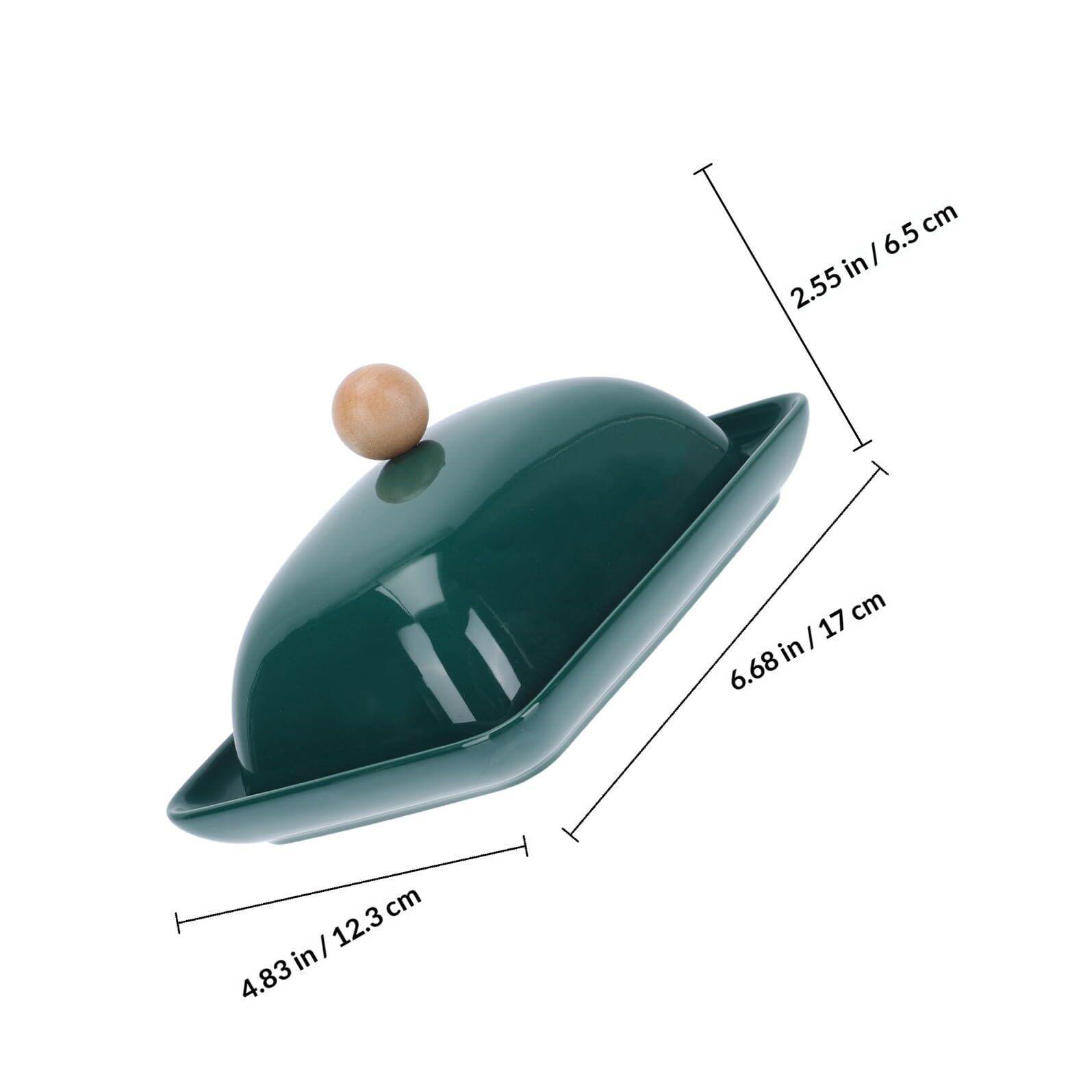 Beurrier et Rectangulaire en Céramique Vert avec Couvercle Cutter