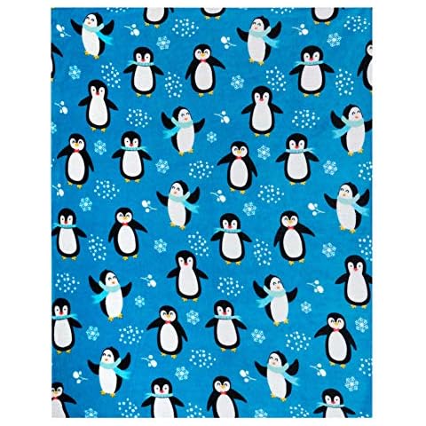Penguin Throw Blanket, Adorable Super-Soft Extra-Large Fluffy Penguins Blanket for Adults, Kids, Girls, and Boys, Penguin Fleece Blanket (127 cm x 150 cm) Cover