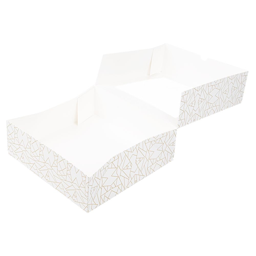 50 pezzi - Scatole per pasticceria con finestra 'Thepack' 250 g/M2 + Opp 23 x 23 x 7,5 cm bianco cartone ondulato Nano-Micro
