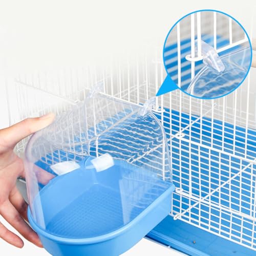 Bañeras para pájaros Toddmomy que evitan el golpe de calor en la jaula mediante PVC azul 5