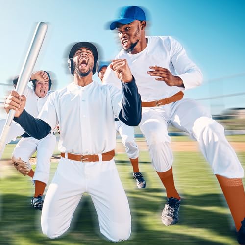 Image of Zhanmai Baseball Belt and Socks Combo, Adjustable Elastic Belt and Softball Socks, Multiple Sizes for Youth Boys Girls, Adult